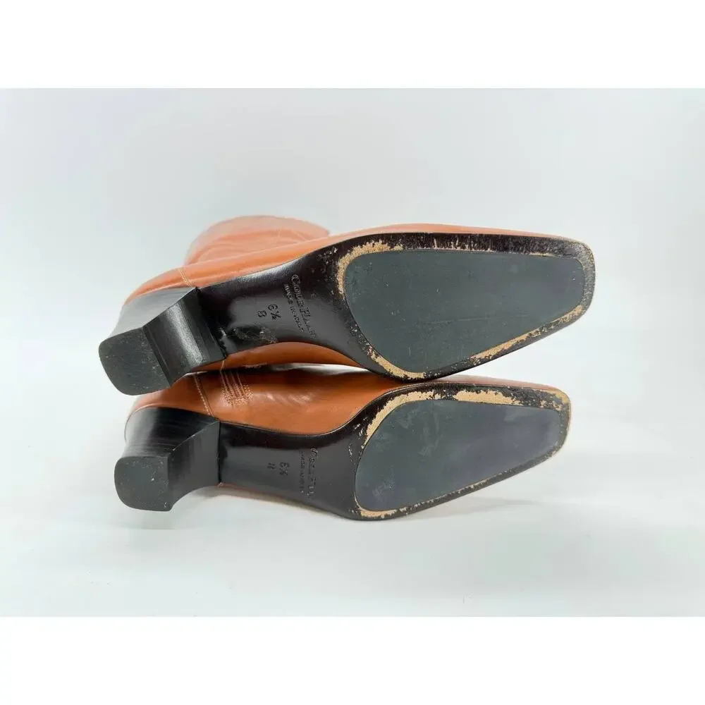 Vintage Y2K Cole Haan Gemma Short Boots Women 6.5 B Nutmeg Calf Italy